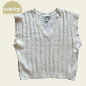 White/Cream V-Neck Sweater Vest